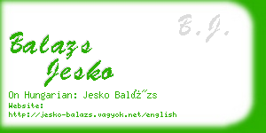 balazs jesko business card